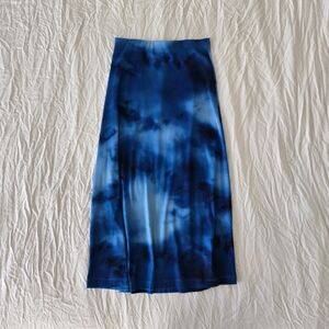 Simon's Black And Blue Midi Skirt